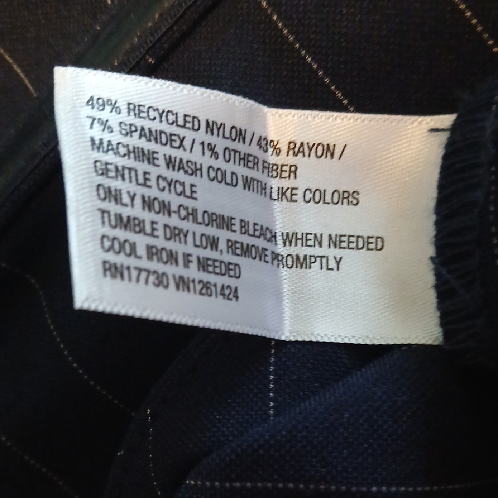 Wild Fable Navy Pinstripe Asymmetrical Skirt - Picture 8 of 9